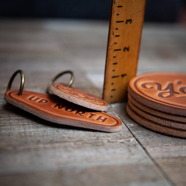 12 Gauge Leather Keychain Circle