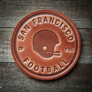 San Francisco Football Leather Coaster