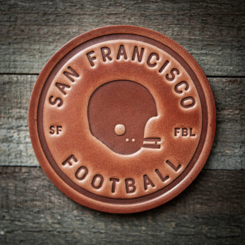 San Francisco Football Leather Coaster