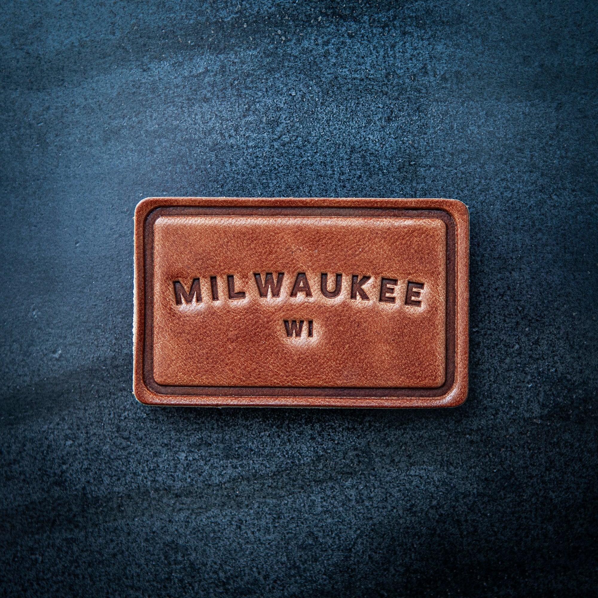 Milwaukee Wisconsin Arc Leather Magnet Block Style
