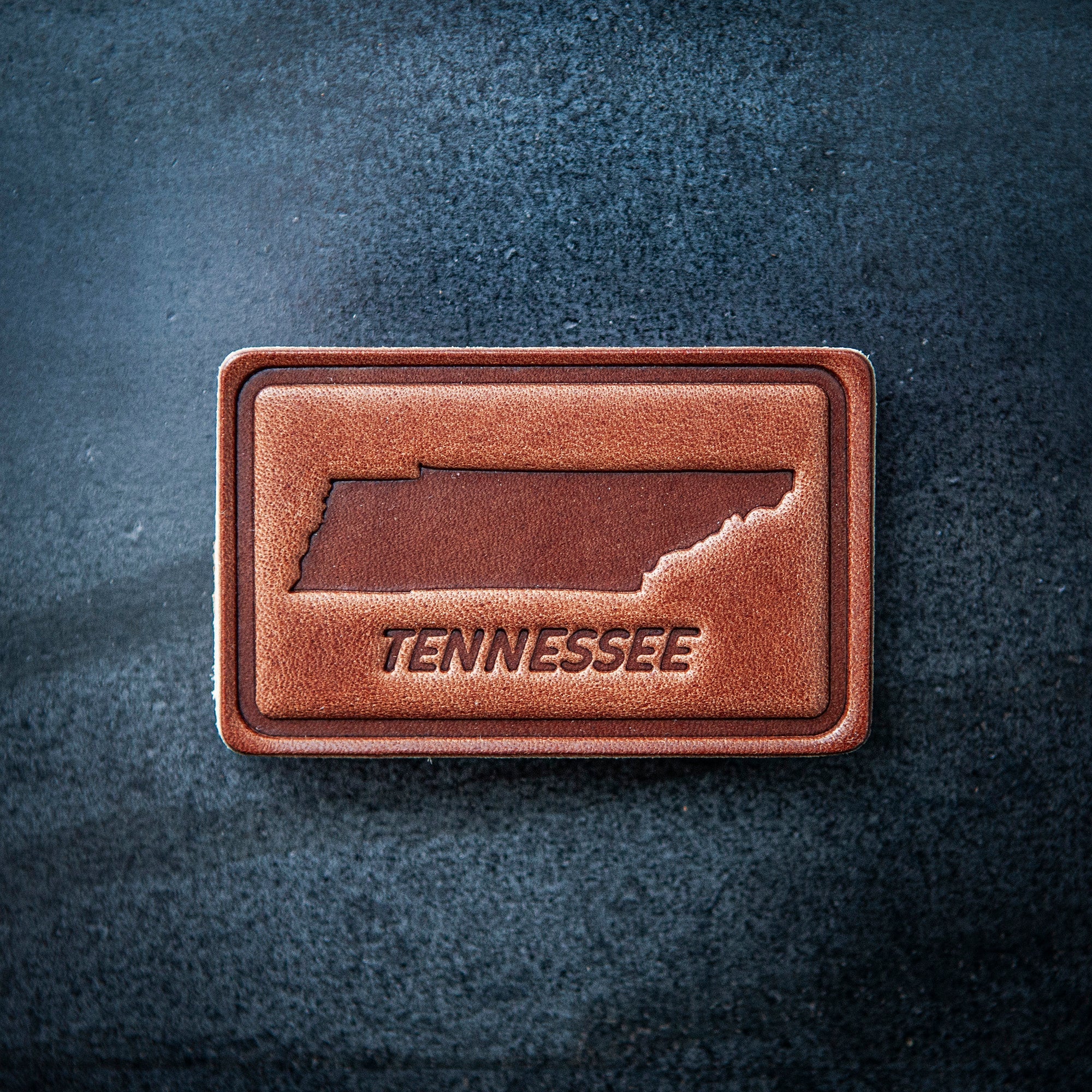 Tennessee Silhouette Leather Magnet Block Style