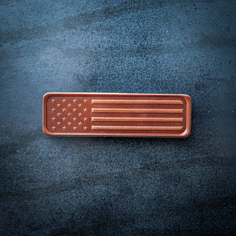 American Flag Leather Magnet
