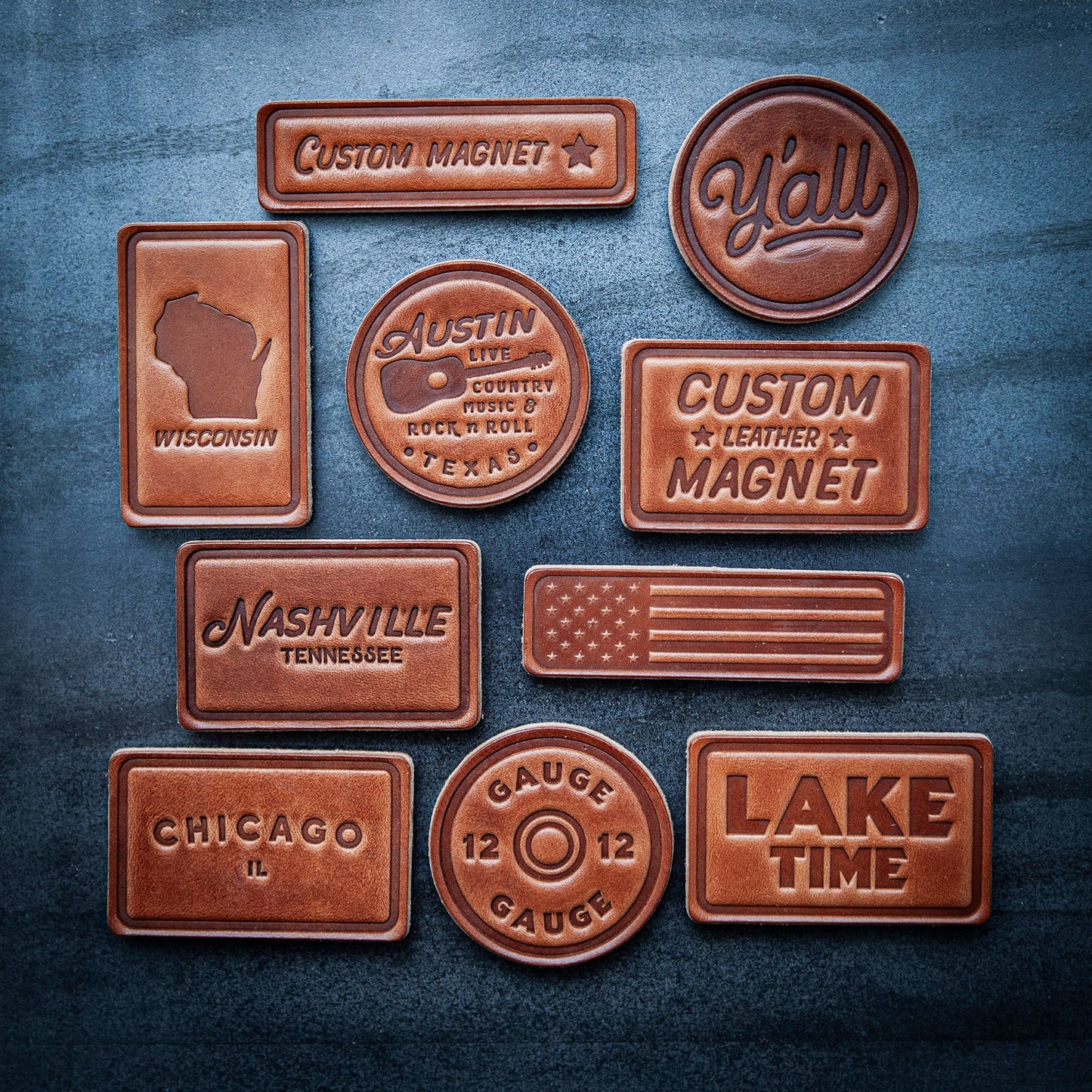 Lake Time Leather Magnet Block Style