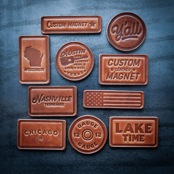12 Gauge Leather Magnet Circle Style