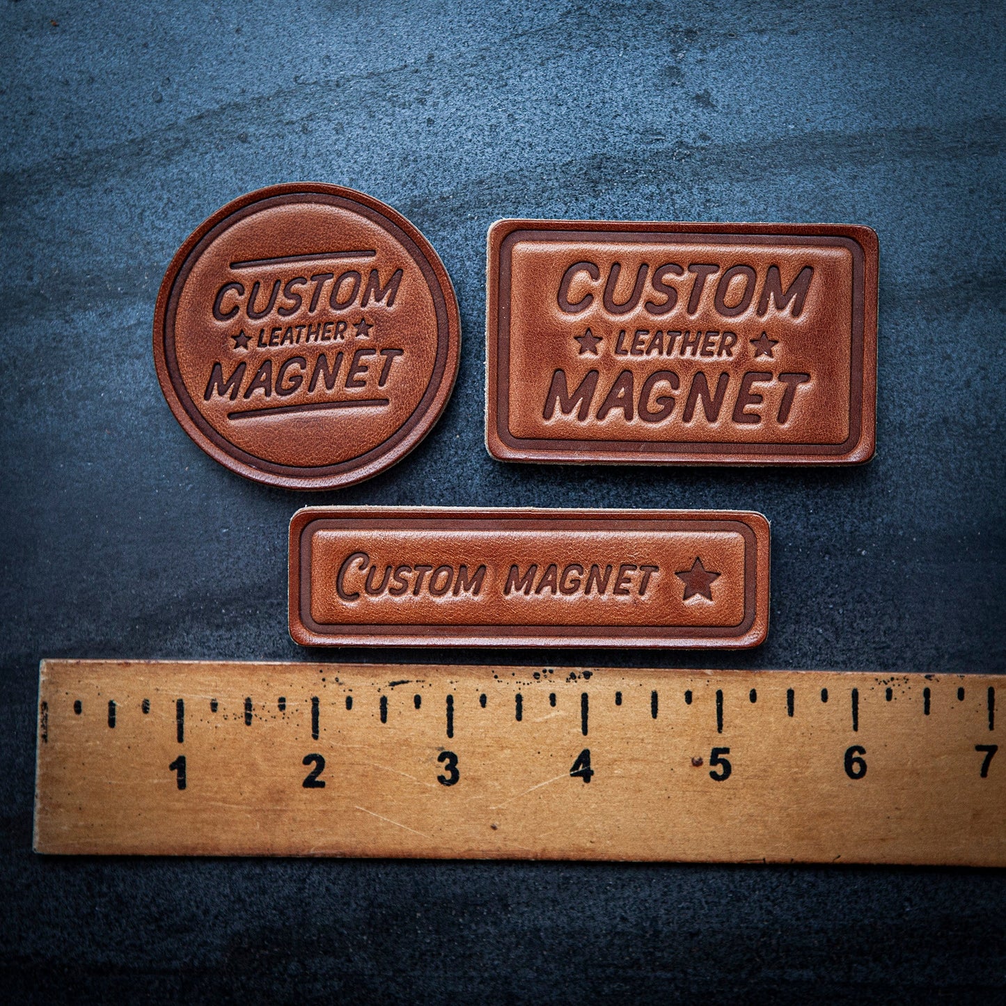 Jersey City New Jersey Leather Magnet Block Style