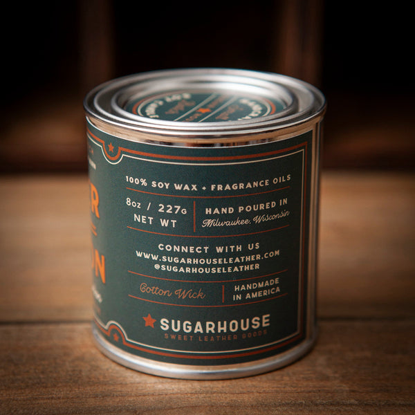 Leather & Bourbon Soy Paint Can Candle