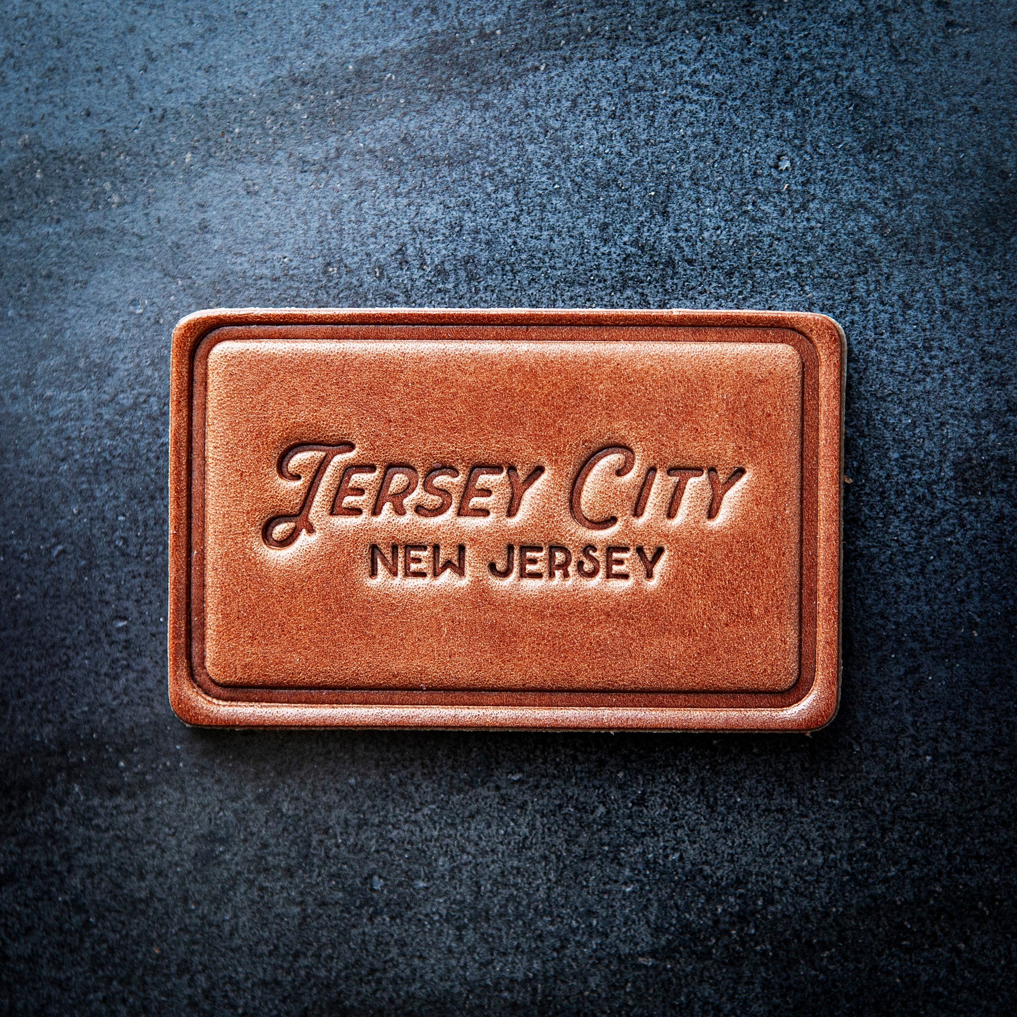 Jersey City New Jersey Leather Magnet Block Style