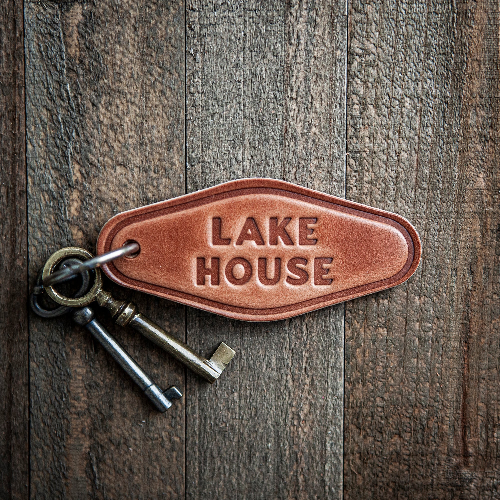 Lake House Leather Keychain Motel Style