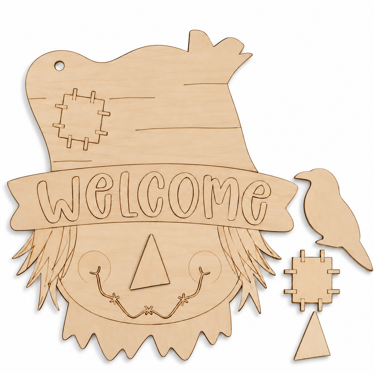 DIY Scarecrow Welcome Door Hanger Kit | Fall Craft Project | Rustic Autumn Decor