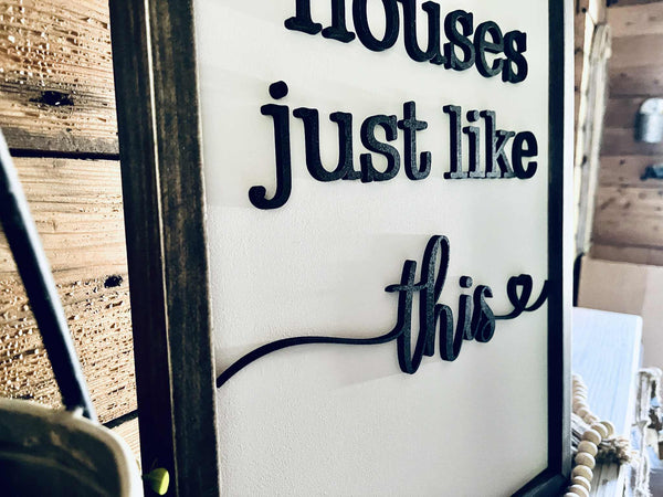 Wooden wall art with farmhouse frame – Love Grows Best Quote Sign