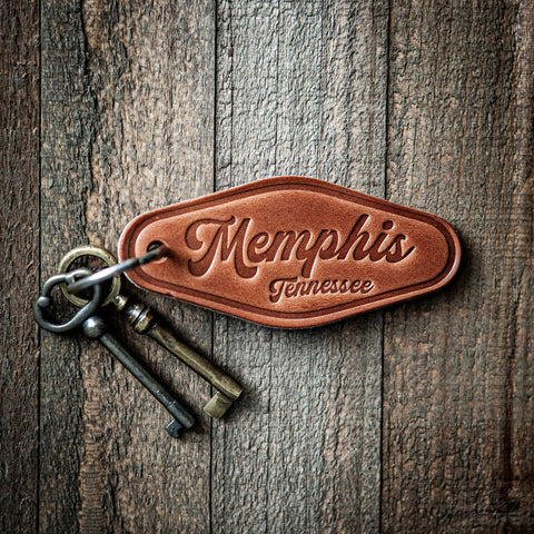 Memphis Tennessee Script Keychain Motel Style
