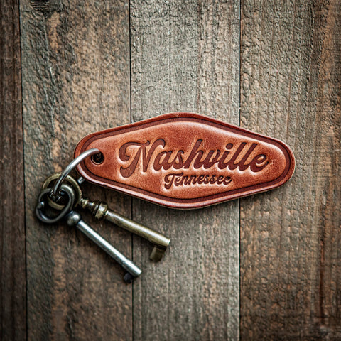 Nashville Tennessee Script Keychain Motel Style