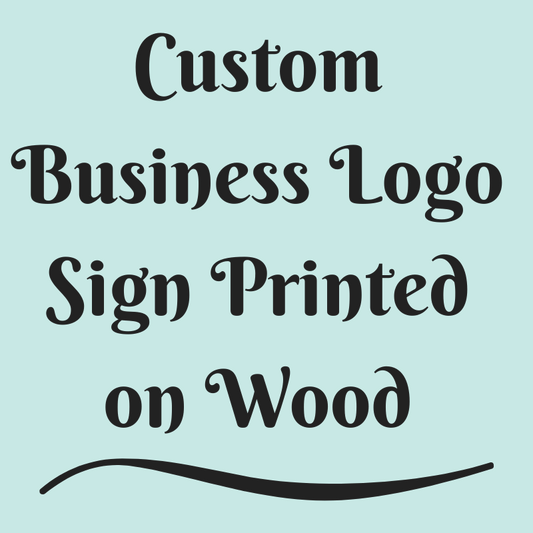 Custom Business Logo Sign Printed on Wood – UV Printed with Pine Frame, Multiple Sizes & Frame Color Options