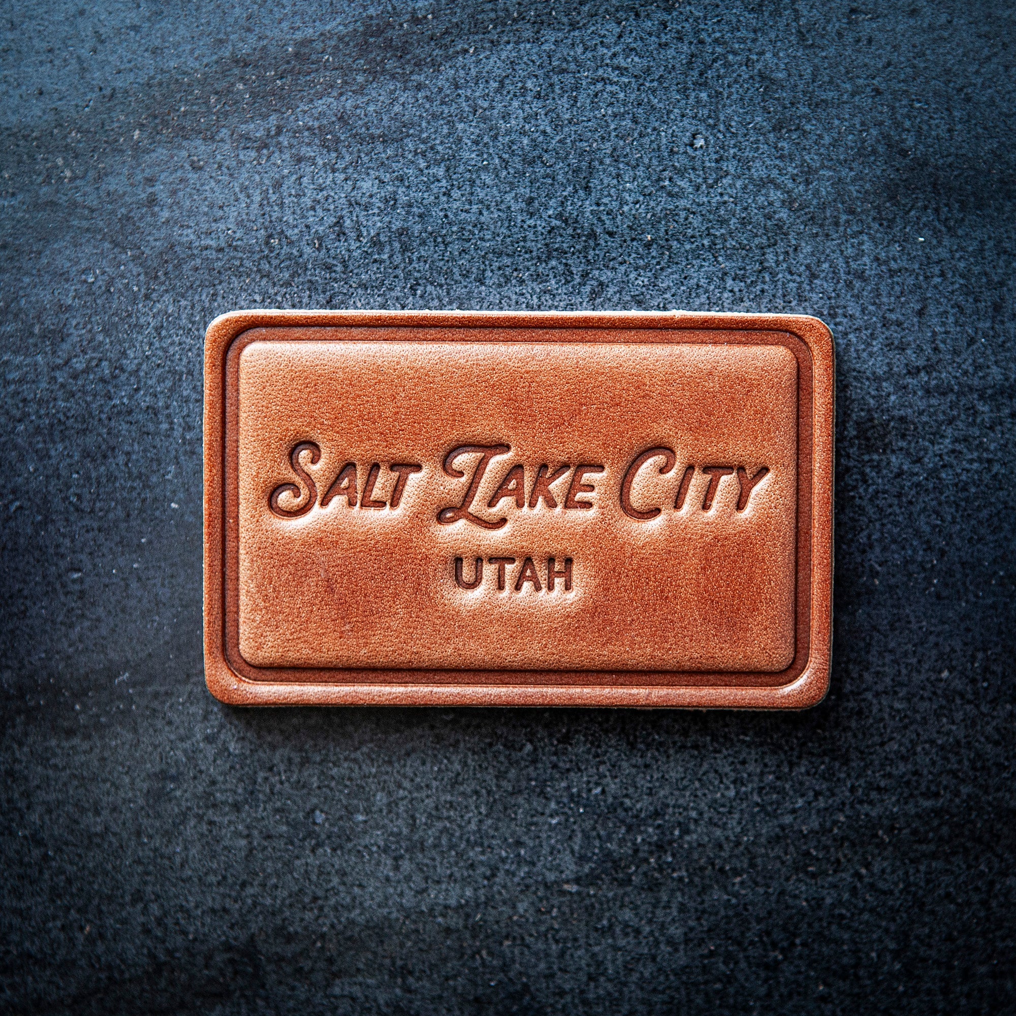 Salt Lake City Utah Leather Magnet Block Style