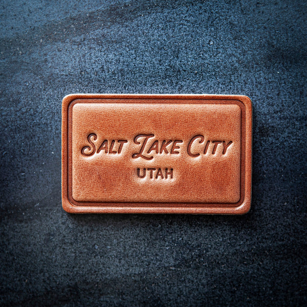 Salt Lake City Utah Leather Magnet Block Style