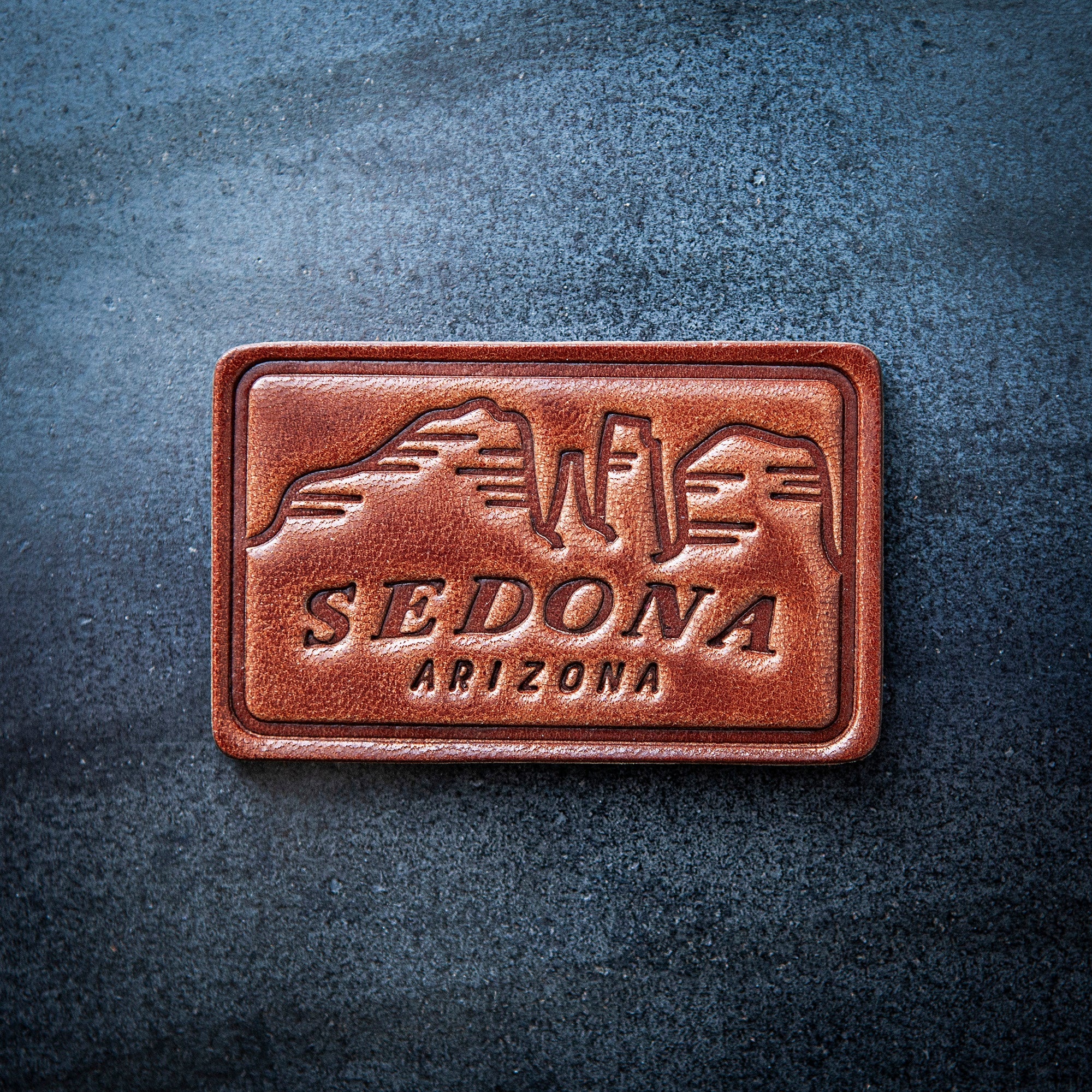 Sedona Arizona Leather Magnet Block Style