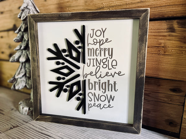 Christmas Sign | Snowflake Subway Art | Farmhouse Sign