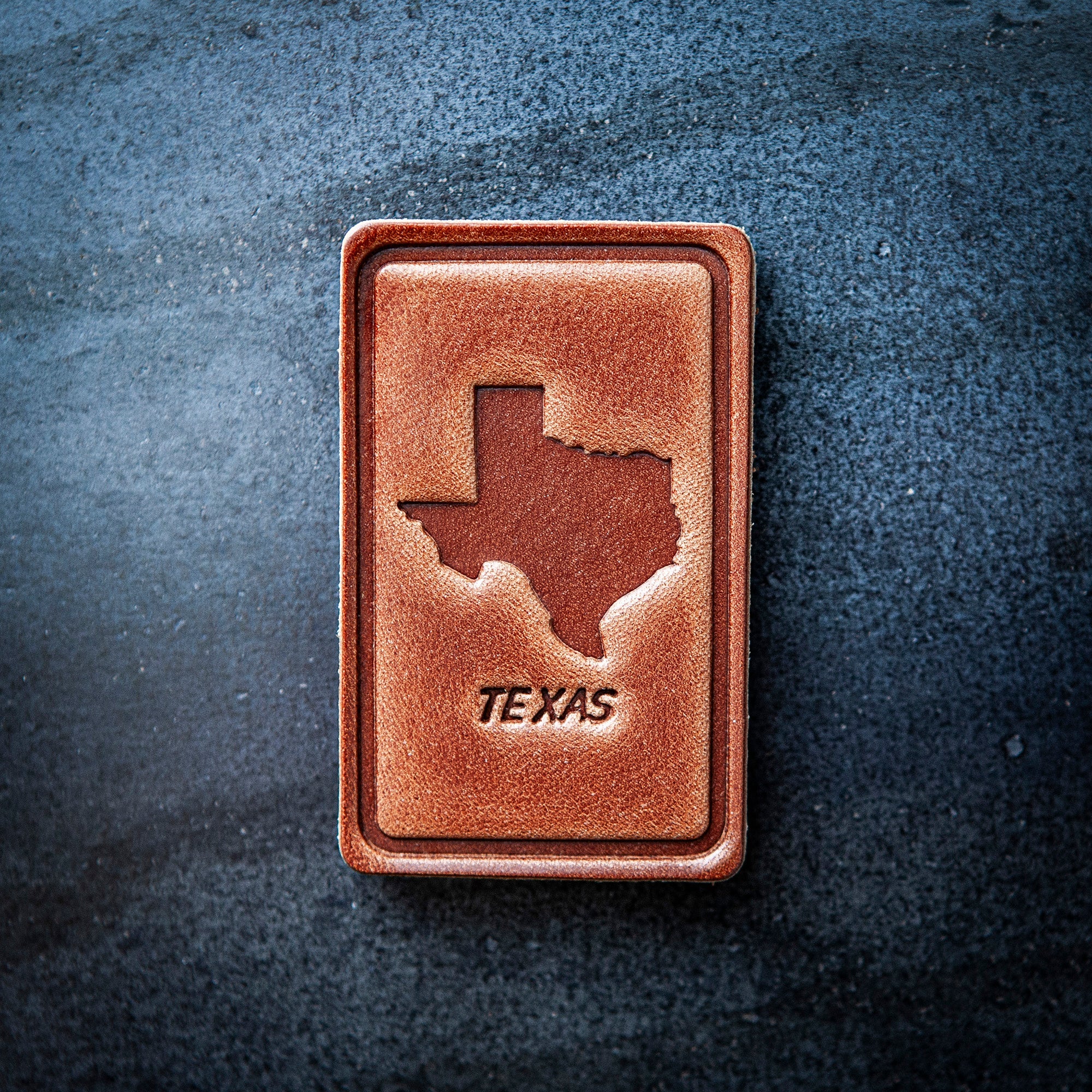 Texas Silhouette Leather Magnet Block Style