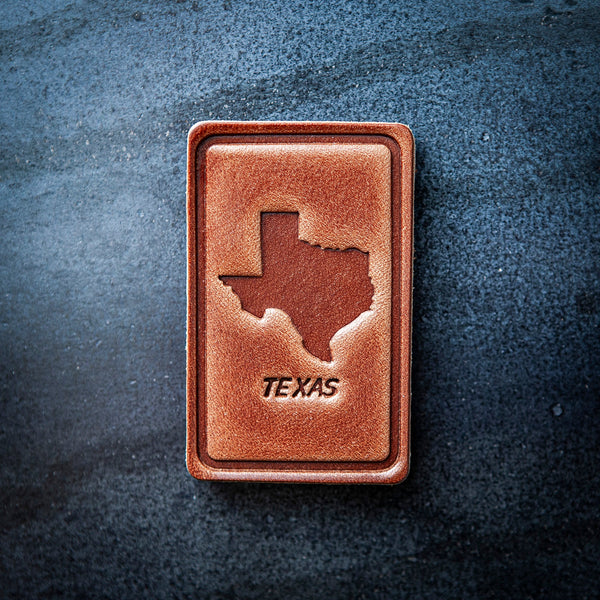 Texas Silhouette Leather Magnet Block Style