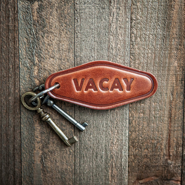 Vacay Leather Keychain Motel Style