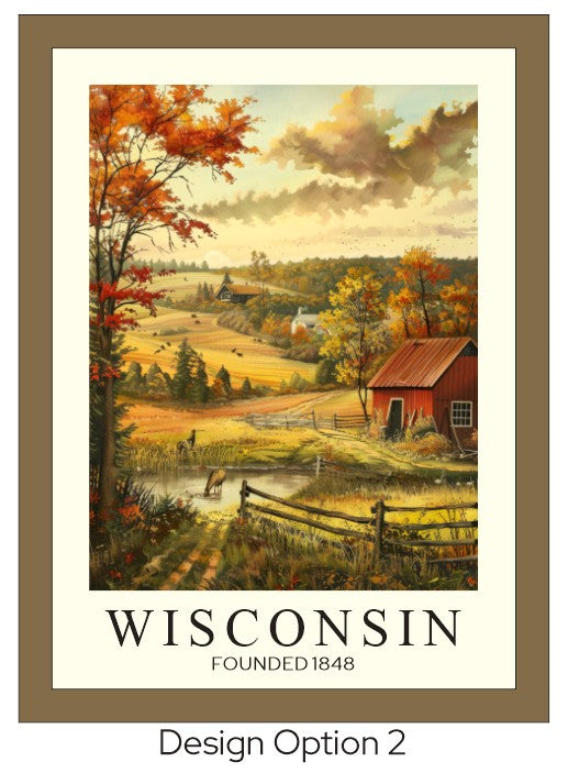 Wisconsin Barn Framed Wood Print | Cabin Decor | Nature-Inspired Wisconsin Gift