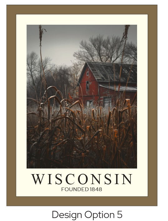 Wisconsin Barn Framed Wood Print | Cabin Decor | Nature-Inspired Wisconsin Gift