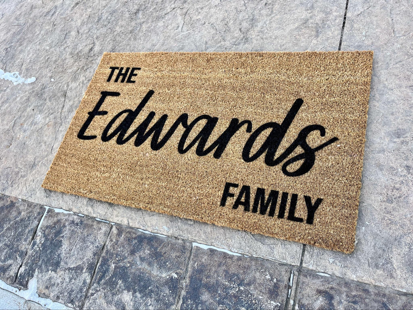 Custom Family Name Coir Door Mat | Personalized Family Doormat