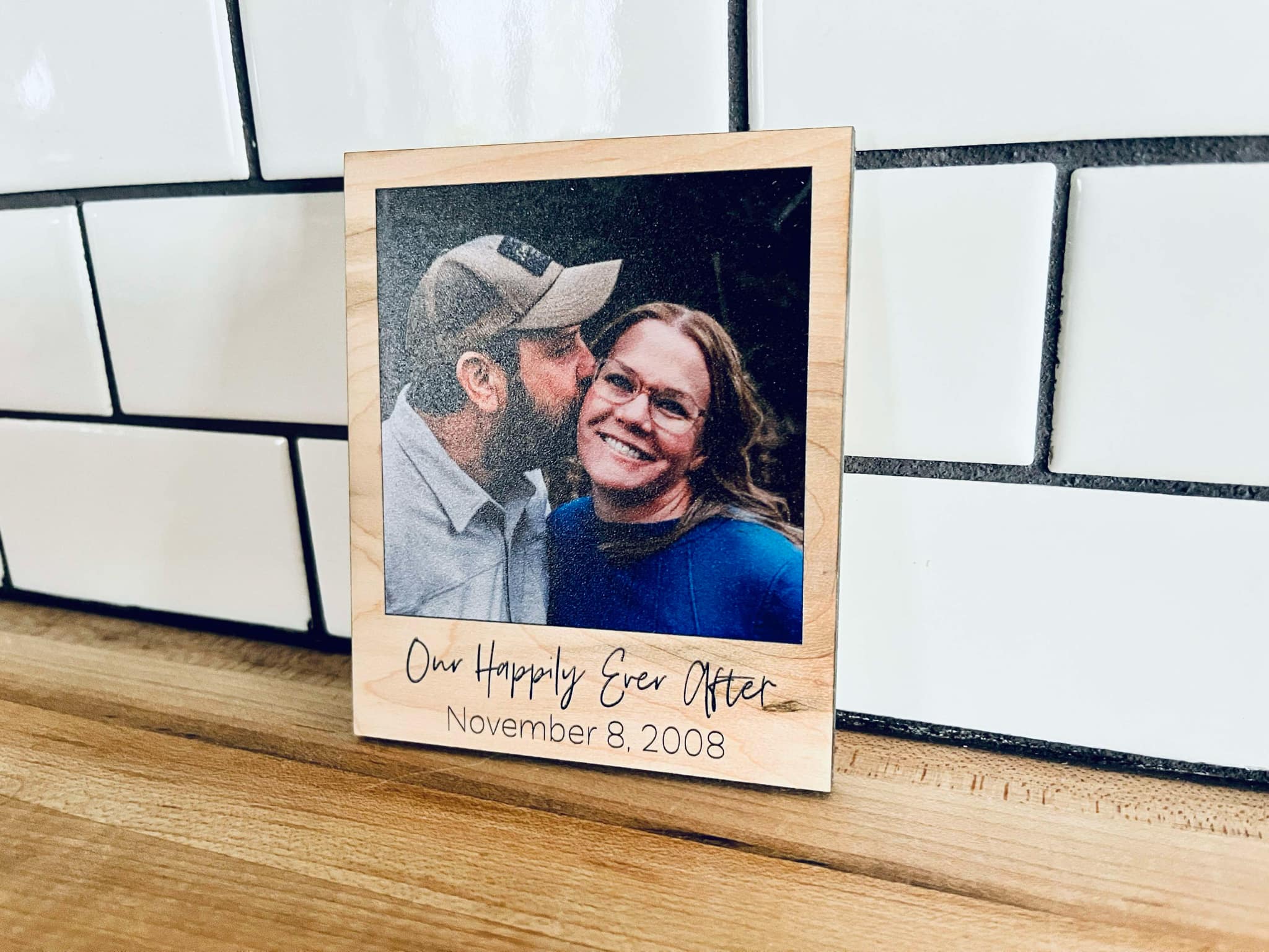 Personalized Photo Magnet – Custom Polaroid-Style Keepsake | Save the Date, Wedding Favor, Bridal Shower Gift Add-On – 3.5"x4.2"