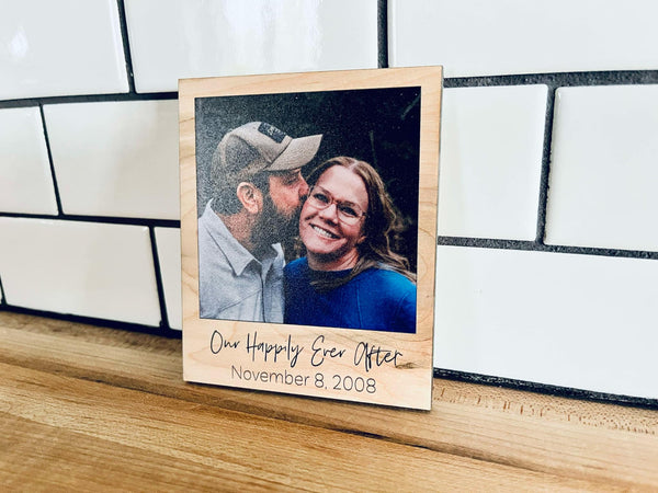 Personalized Photo Magnet – Custom Polaroid-Style Keepsake | Save the Date, Wedding Favor, Bridal Shower Gift Add-On – 3.5"x4.2"