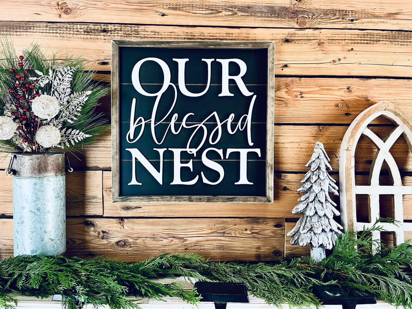 READY TO SHIP - Our Blessed Nest Shiplap Farmhouse Sign