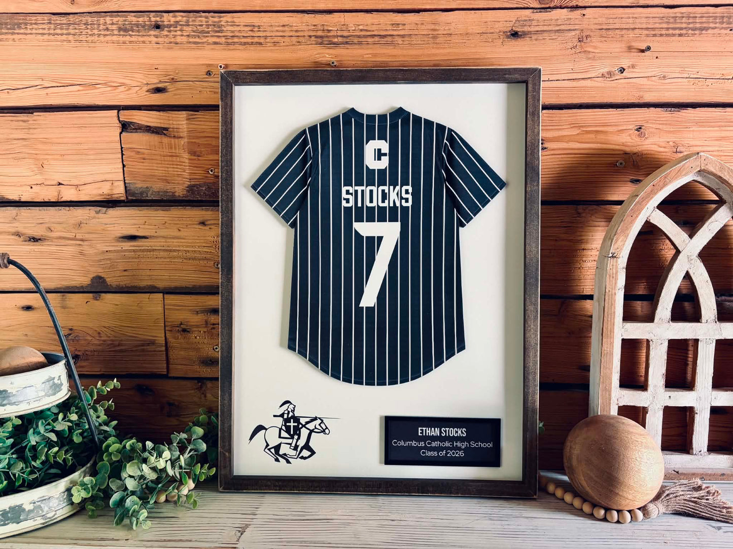 Personalized Athlete Senior Gift | Custom Sports Jersey Framed Sign