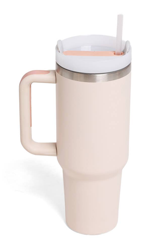 Solid Color 40oz Handle Tumbler: Charcoal