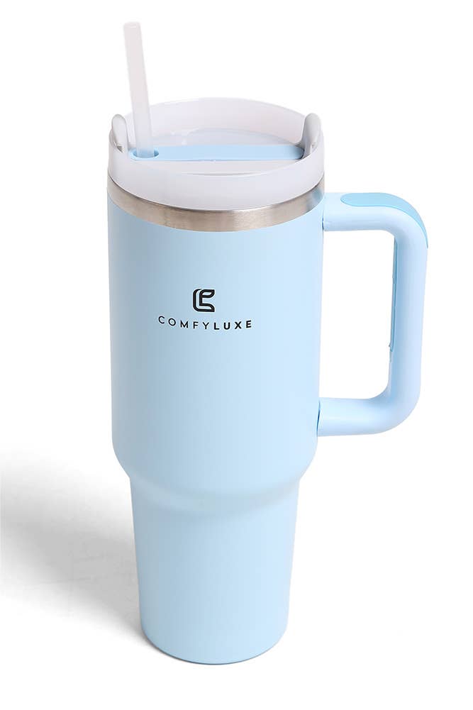 Solid Color 40oz Handle Tumbler: Charcoal