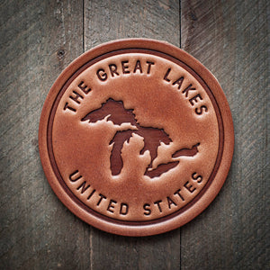 Great Lakes Silhouette Leather Coaster