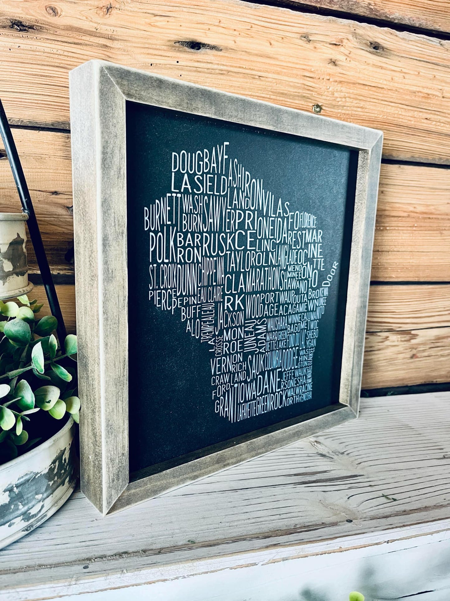 Wisconsin Counties Word Art Sign