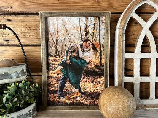 Framed Wood Print | Custom UV-Printed Photo with Optional Raised Lettering