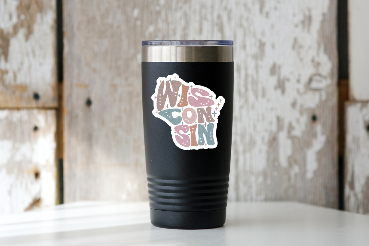 Wisconsin Sticker - folk, bold, midwest, state, home, cute