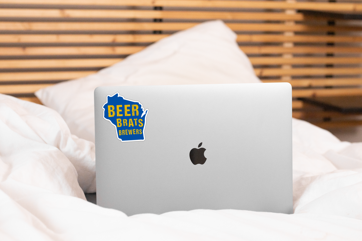 Beer Brats Brewers Sticker - wisconsin, baseball, brew crew