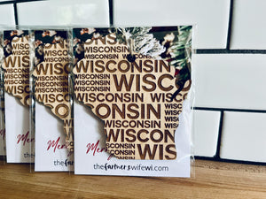 Wisconsin Christmas Ornament | Wisconsin Word Art