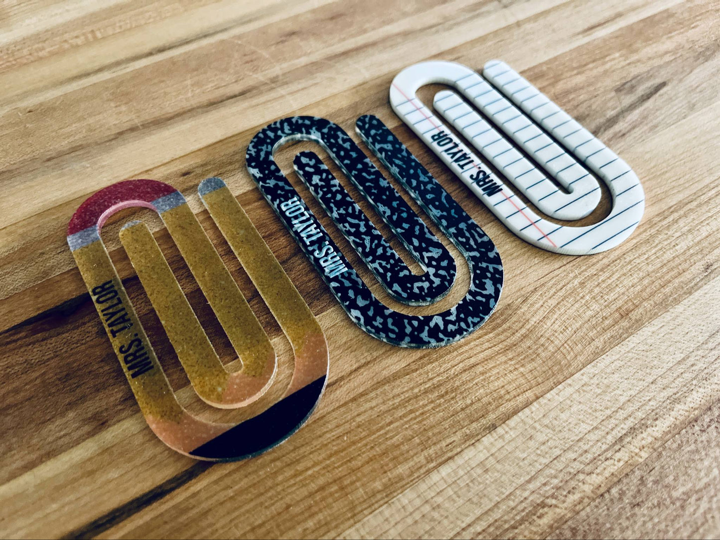 Personalized Teacher Bookmark Set – Custom Acrylic Paper Clip Bookmarks – Teacher Appreciation Gift – Back to School Gift for Teachers