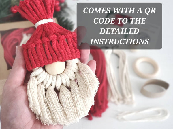 Macrame Gnome ornament DIY KIT