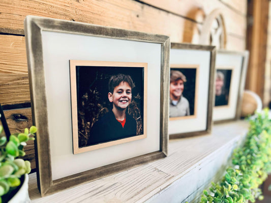 Custom Framed Square Photo Sign with Raised Border – UV-Printed Wood Picture Display | Personalized Wall Art | Rustic Farmhouse Style