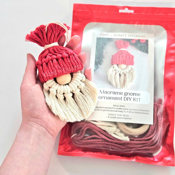 Macrame Gnome ornament DIY KIT