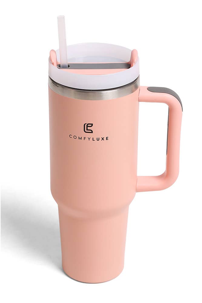 Solid Color 40oz Handle Tumbler: Charcoal