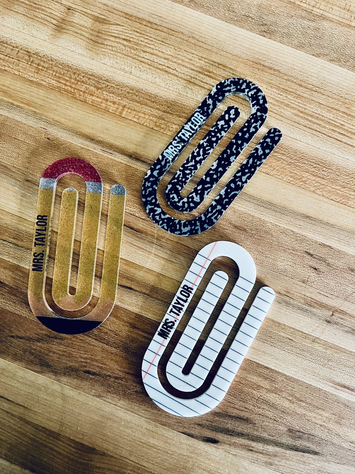 Personalized Teacher Bookmark Set – Custom Acrylic Paper Clip Bookmarks – Teacher Appreciation Gift – Back to School Gift for Teachers