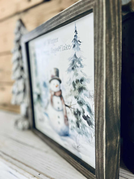 Magic of Winter Snowman Sign – Farmhouse Christmas Wall Décor