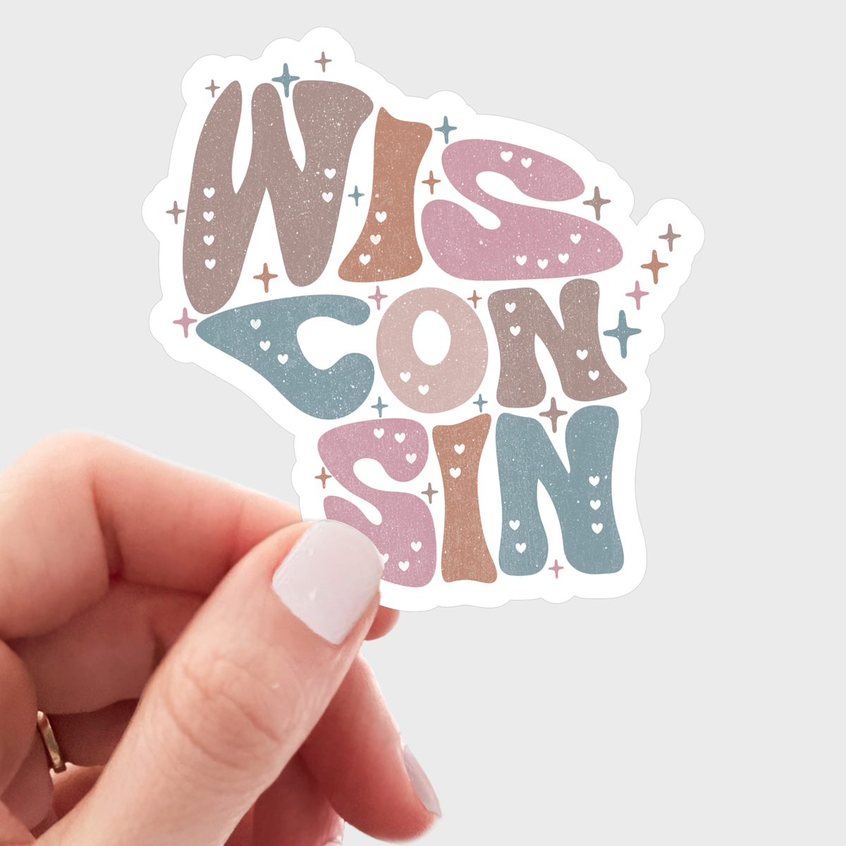 Wisconsin Sticker - folk, bold, midwest, state, home, cute