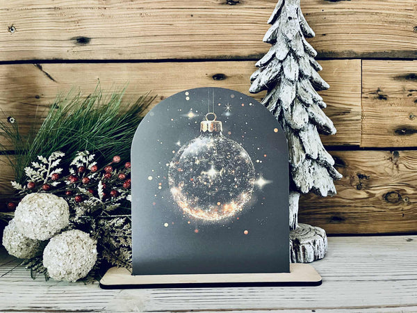 Sparkling Ornament Tabletop Sign – Farmhouse Christmas Freestanding Décor