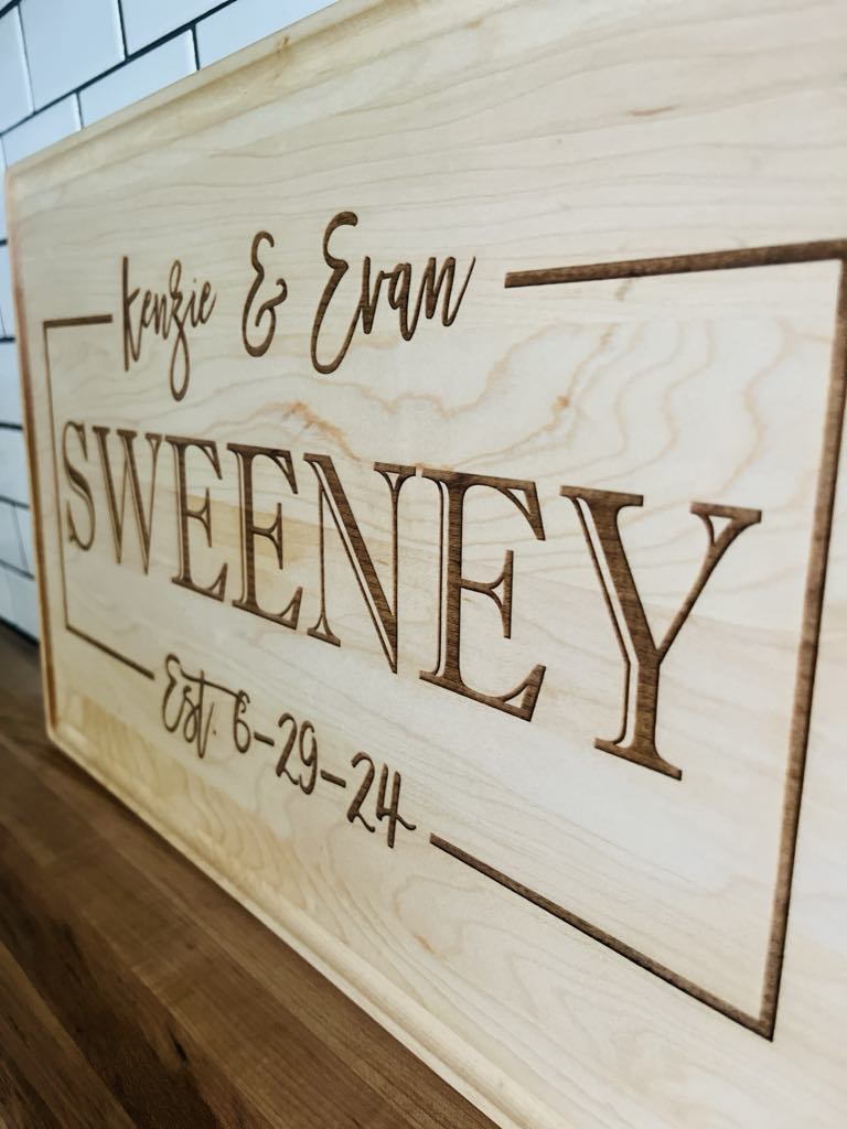 Personalized Maple Wood Cutting Board | Farmhouse Kitchen Decor