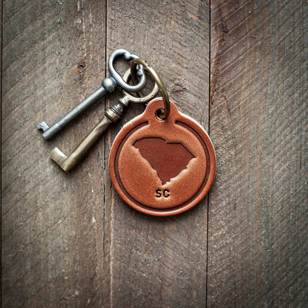 South Carolina Leather Keychain Circle – The Farmer's Wife WI